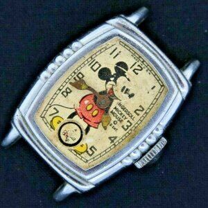 Vintage Early Ingersoll Mickey Mouse Manual Wind Men's Wristwatch Rare forRepair